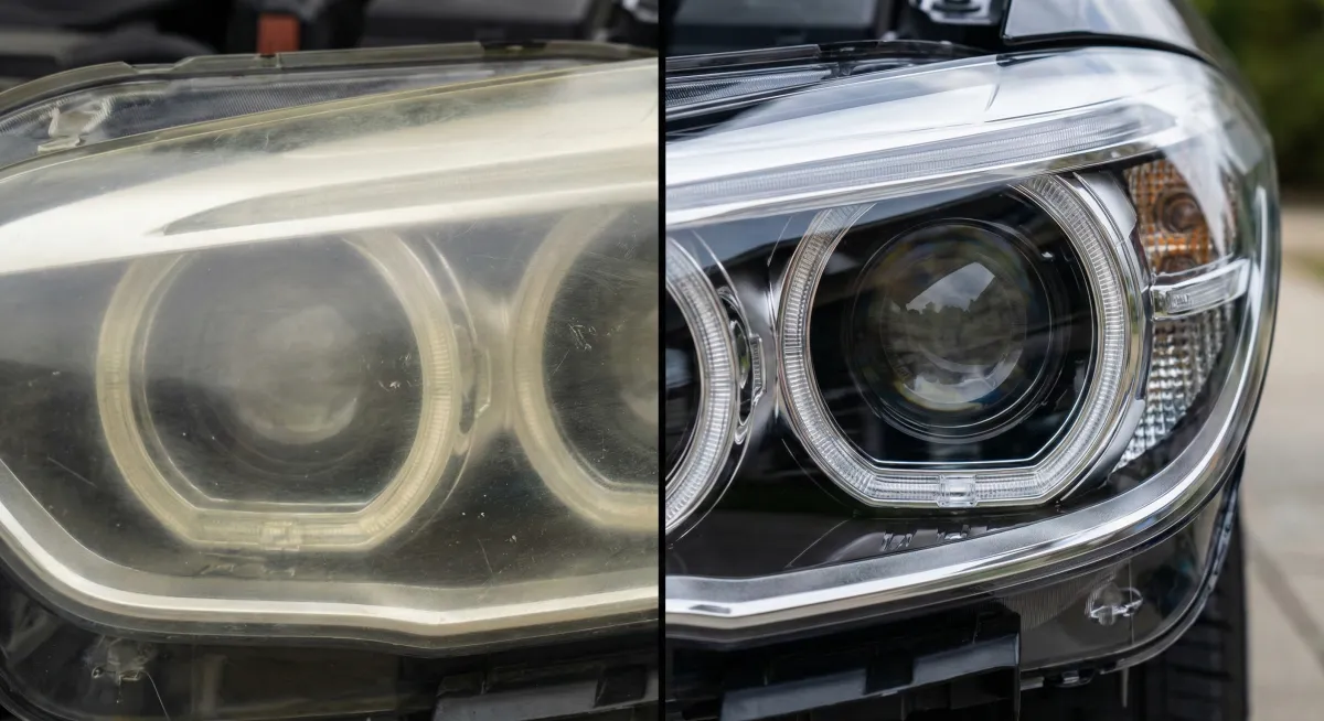 BMW Headlight Restoration Before & After